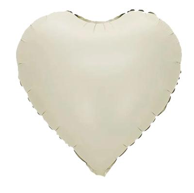 Cream Heart Shape Helium Mylar Balloon Singapore
